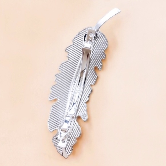 🔵𝟲𝟱%𝗢𝗙𝗙 𝗯𝘂𝗻𝗱𝗹𝗲𝘀 𝟯+🔵NEW Large Textured Feather Bohemian Barrette - Picture 5 of 14